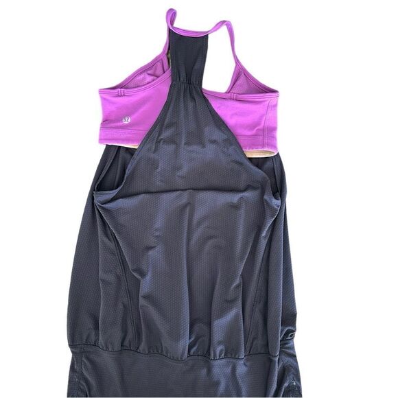 EUC Lululemon Women’s No Limit Tank Black with Purple Built in Bra - Size 4 - Picture 9 of 10